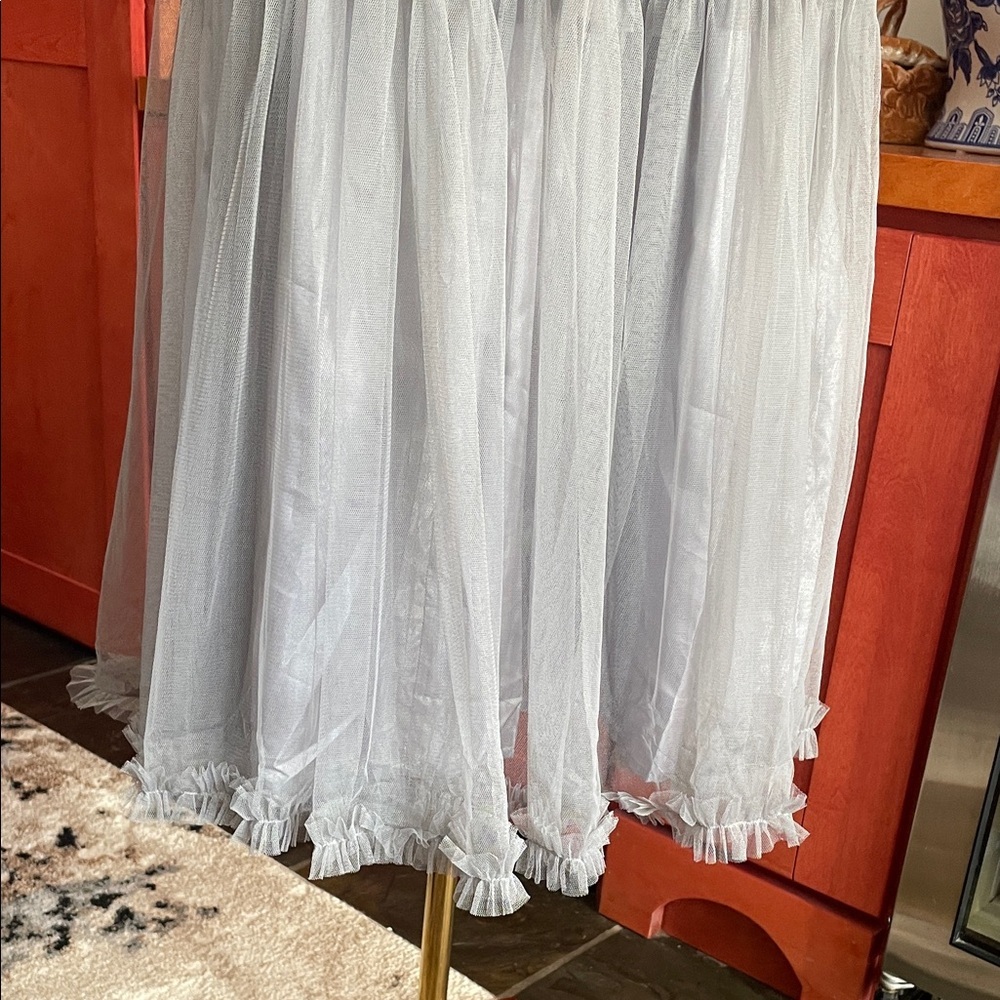 Ryu Light Gray Midi Skirt TULLE Holiday NWT Small - Picture 5 of 8